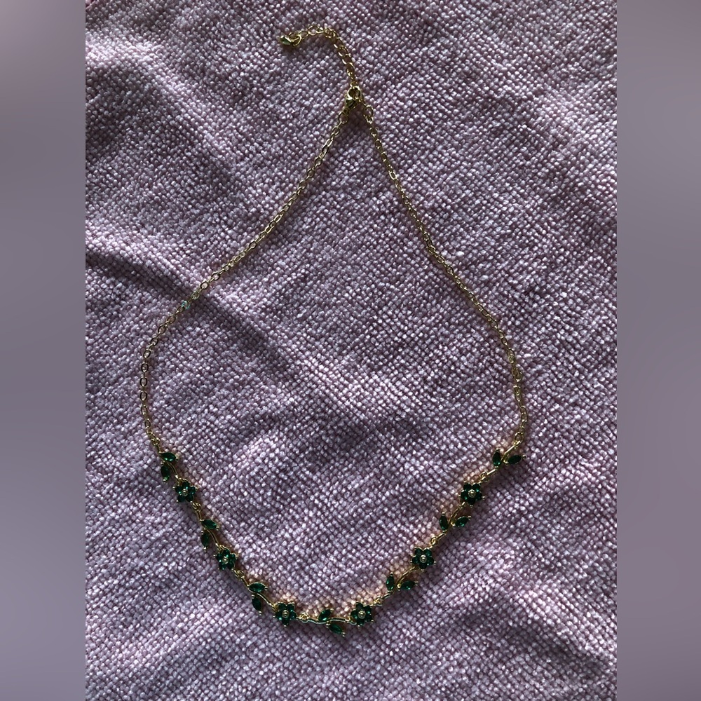 Goldtone and crystal vine necklace by Lovestylize